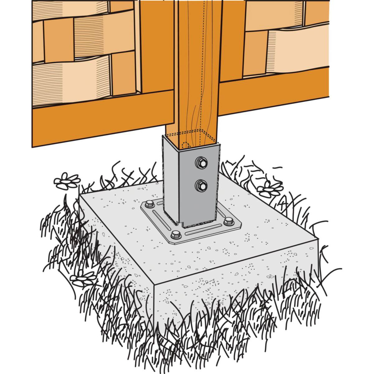 Pied de poteau beton sales
